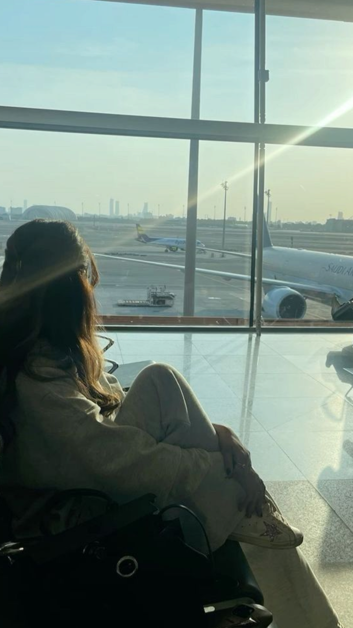 Morning light inside an airport terminal